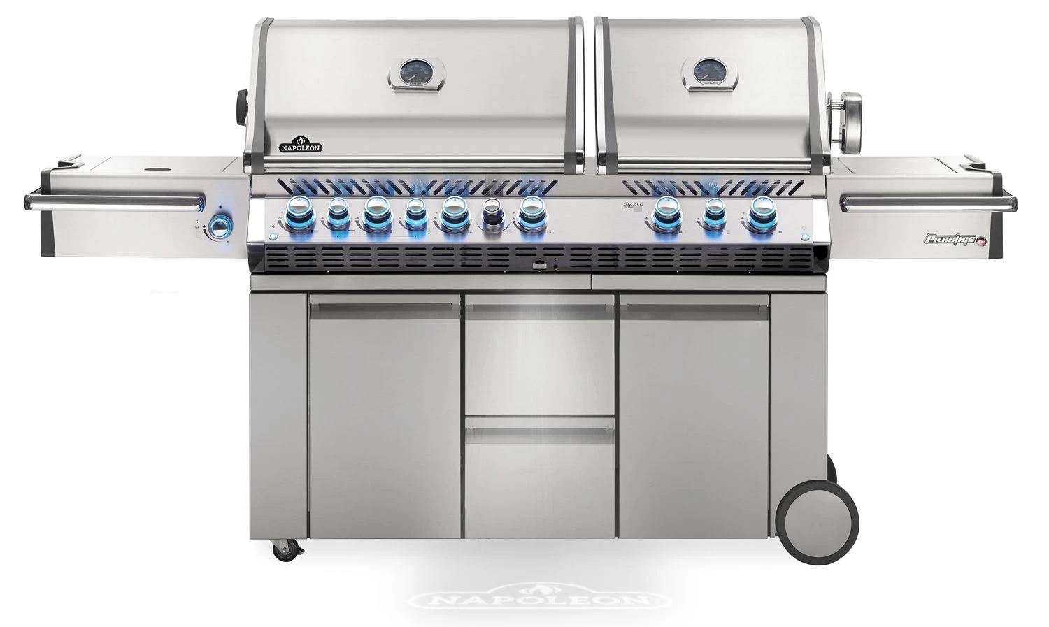 Napoleon Prestige Pro 825-3 Edelstahl Gasgrill Inkl. Drehspieß Und Bodenbeleuchtung - Modell 2023 - SMART Deal Inkl. Grillfürst Grill Control Mit Companion Device Und Einstichthermometer